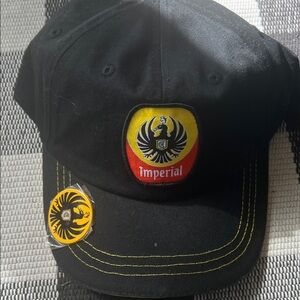 Imperial Black Hat with Embroidered Emblem + Bottle Opener
